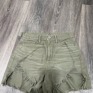 American Eagle Outfitters High Waist Olive Green Shorts